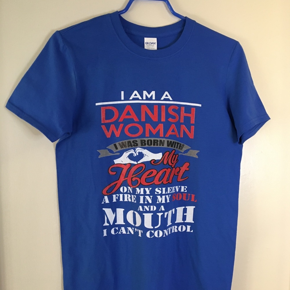 Danish Woman Graphic T-shirt Gildan Size Small